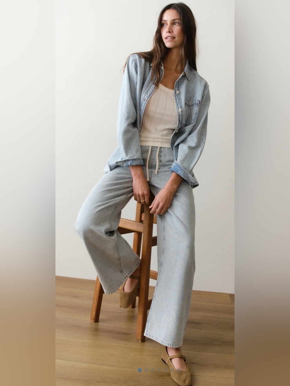 Marine Layer Wide Leg Drawstring Jeans, Size X-Small